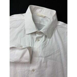 Suit Supply Button Up Shirt Mens 18.5 White Long Sleeve Casual Collared Dress Sh